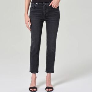 Agolde Riley Straight Leg washed black size 24
